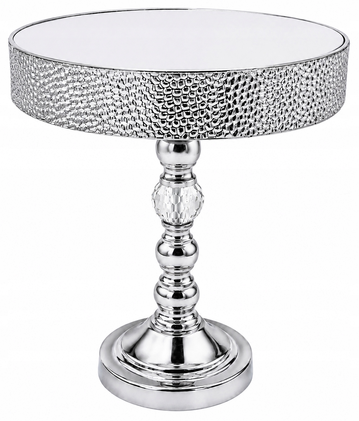 Patera Na Ciasta Babeczki Owoce ⌀30cm L JX356-C Srebrna Słodki Stół