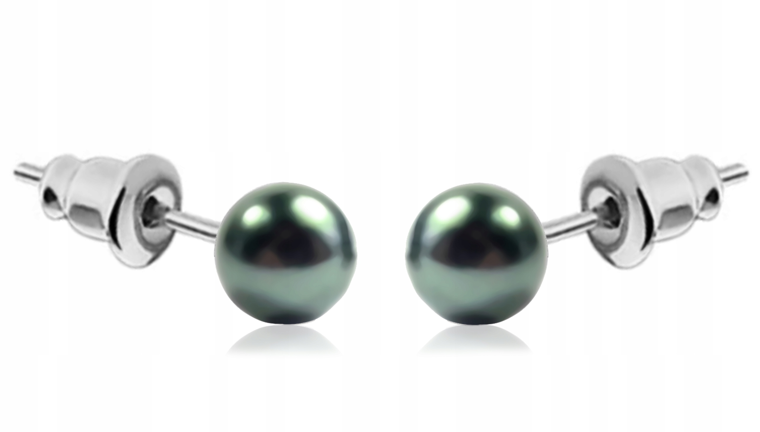 

Kolczyki perełki perły 6 mm ciemny oliwkowy