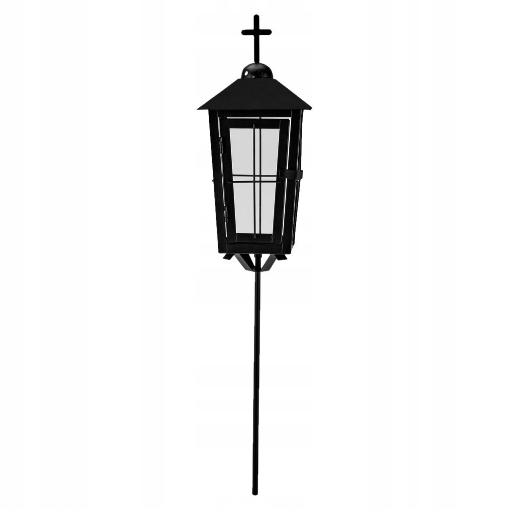 

Lampion na świece na grób czarny 70cm latarenka