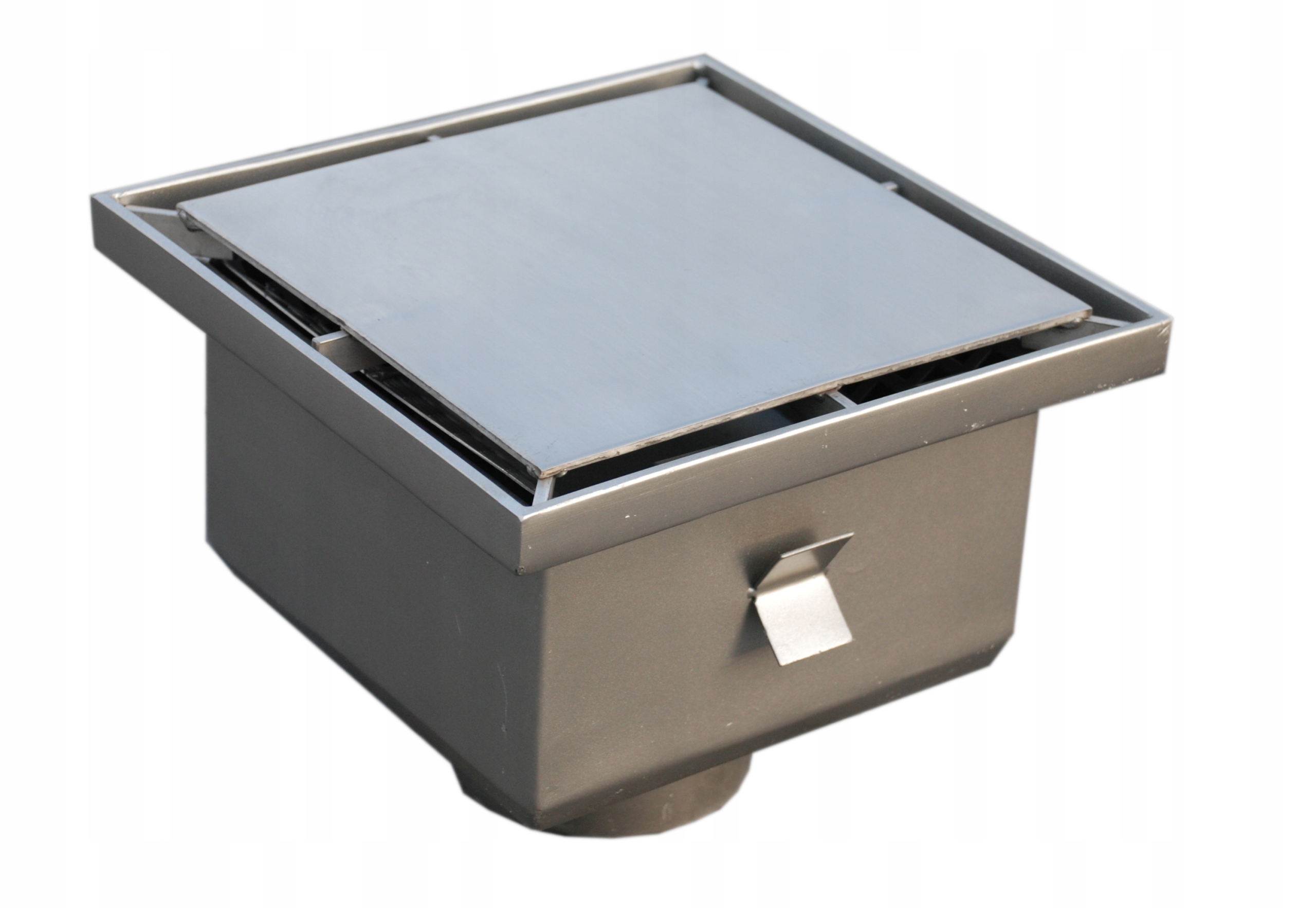 nerezová odpadová mriežka s spodným odtokom, podlahová drážka