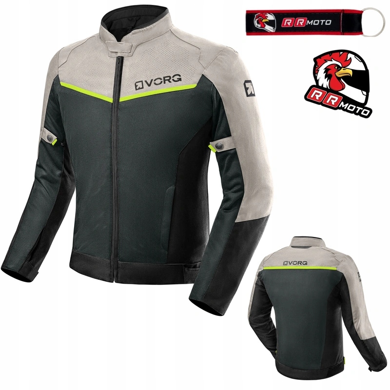Textilná motocyklová bunda Vorg Nano Grey šedá čierna žltá fluo Darčeky