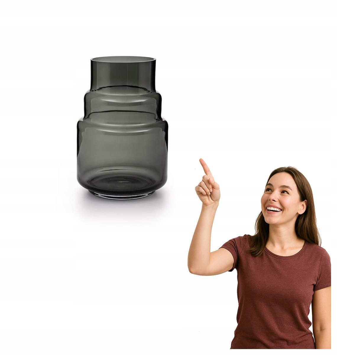 Váza Glimmer sivá Markslojd 19 cm