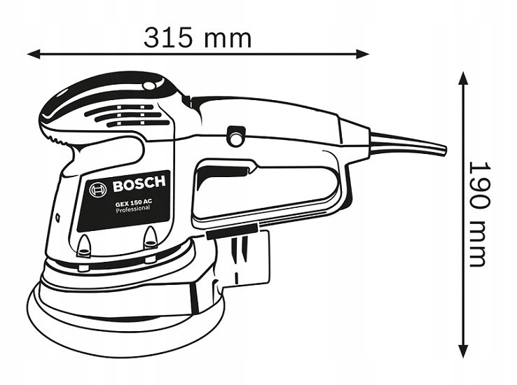 Эксцентриковая шлифовальная машина GEX AC 34-150 340 Вт 150 мм марки Bosch