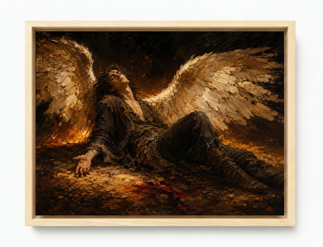 Obraz Rama American Box Fantasy Anjel Pád Samota Kara Smutek 80x60