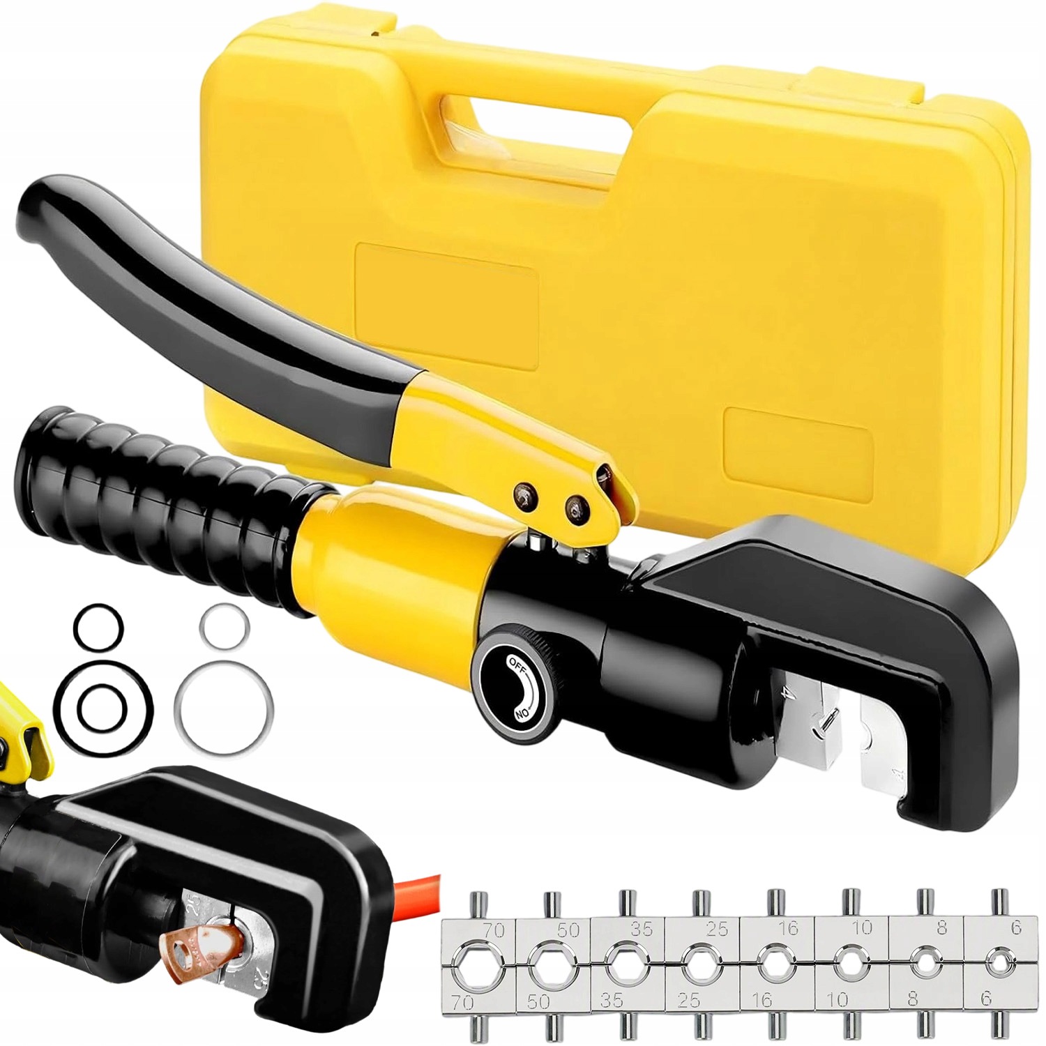 Ruční Hydraulické Kleště Na Kabelové Dutinky, Matrice 4-70 MM² Kufr