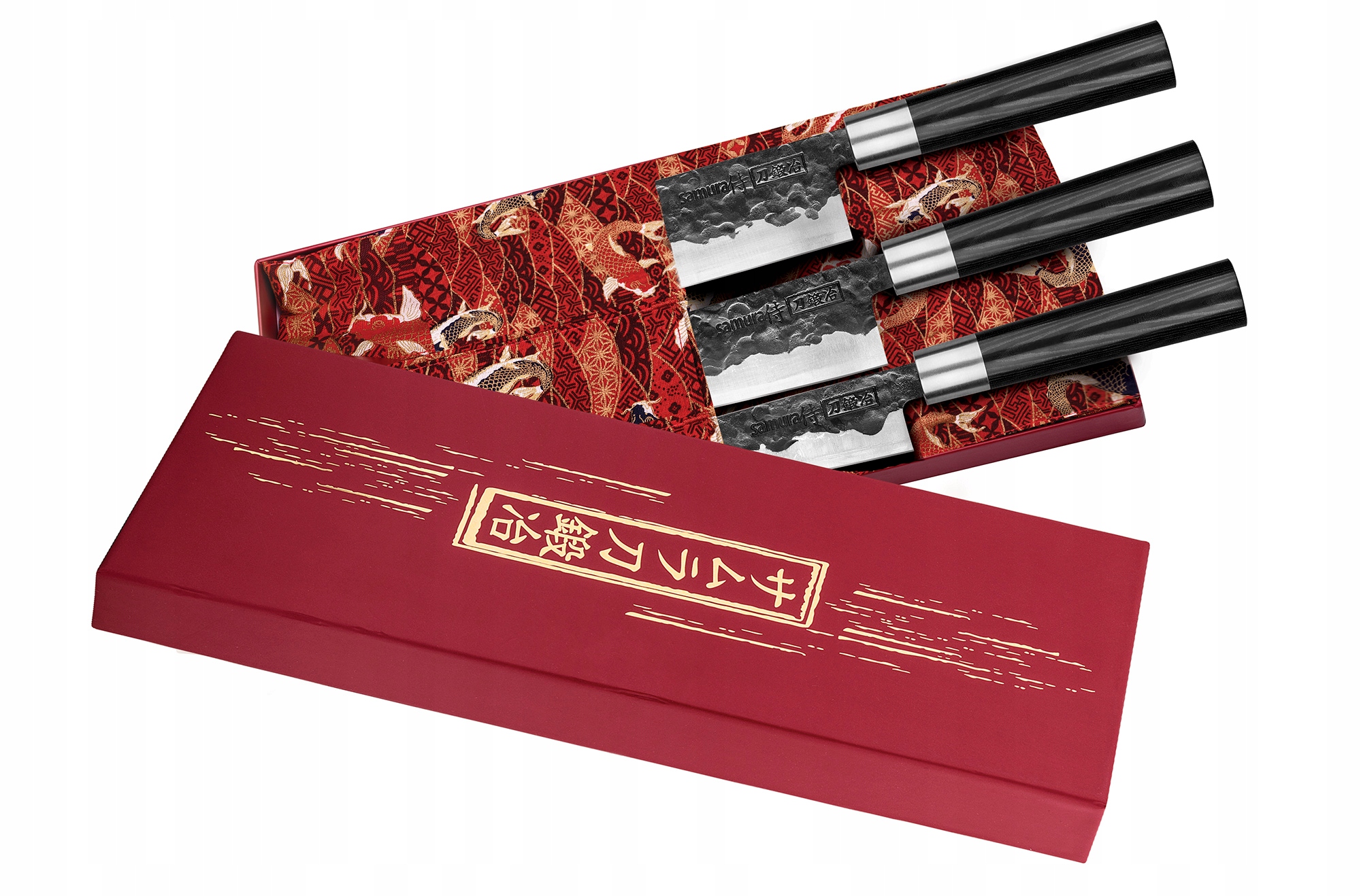Sada 3 nožov Samura Blacksmith univerzálny santoku nakiri AUS-8
