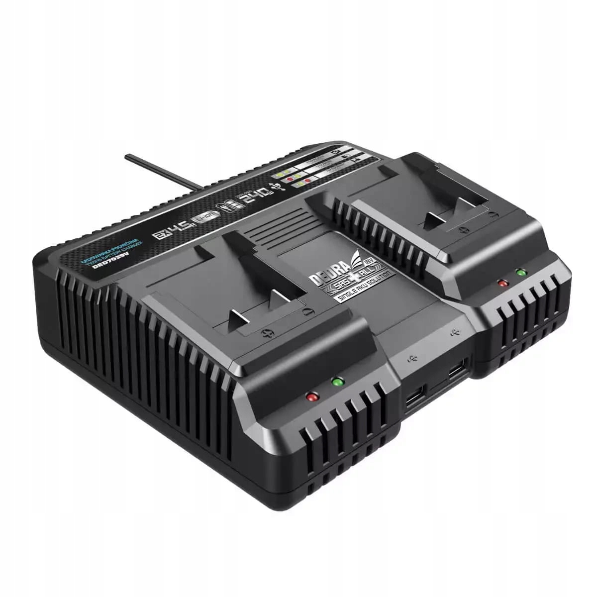 Dvojitá rychlonabíječka pro akumulátory 2x4,5A 18V s systémem Sas+all Dedra