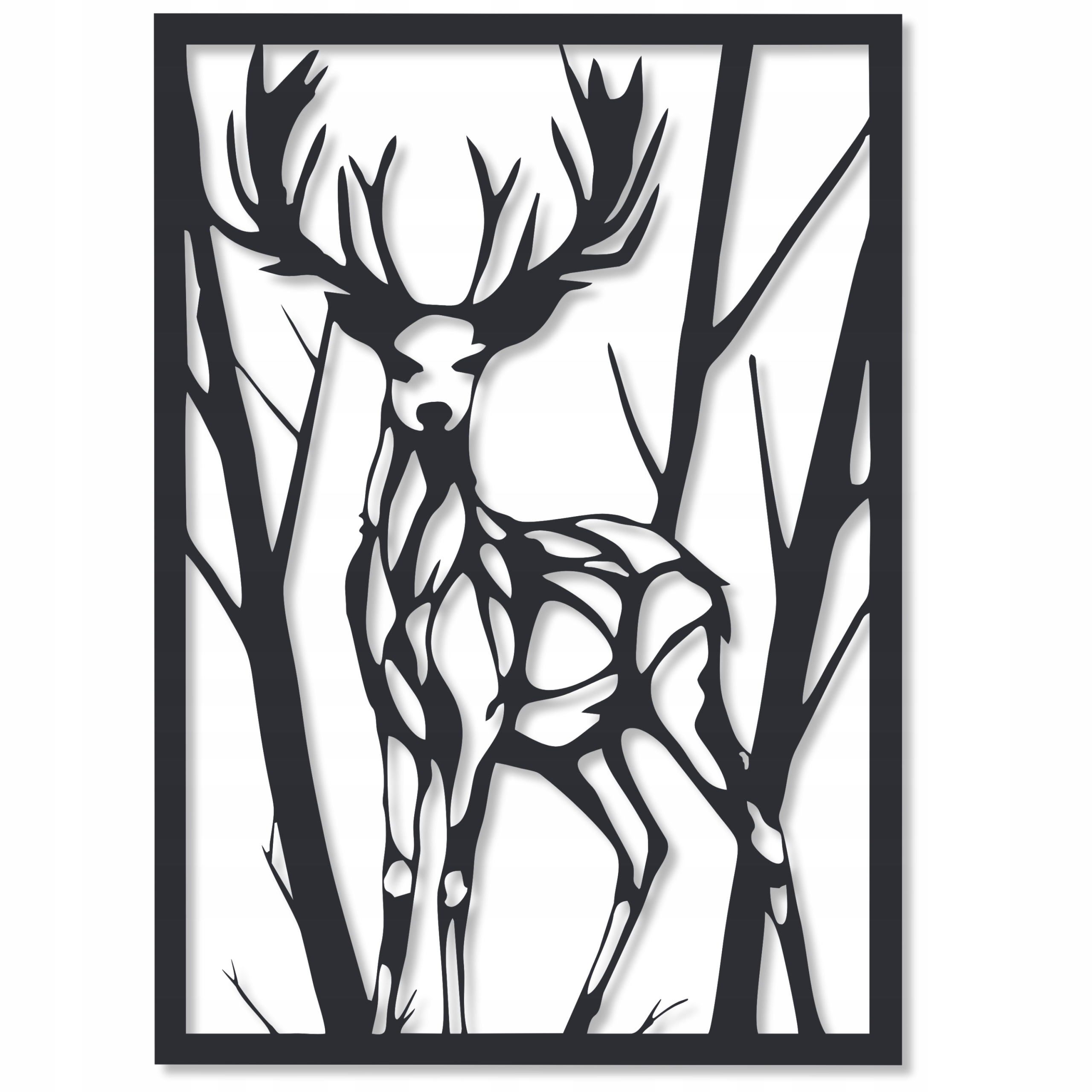 OBRAZ JELEŃ DEKORACJA AŻUROWA OZDOBA ŚCIENNA 3D Format poziomy