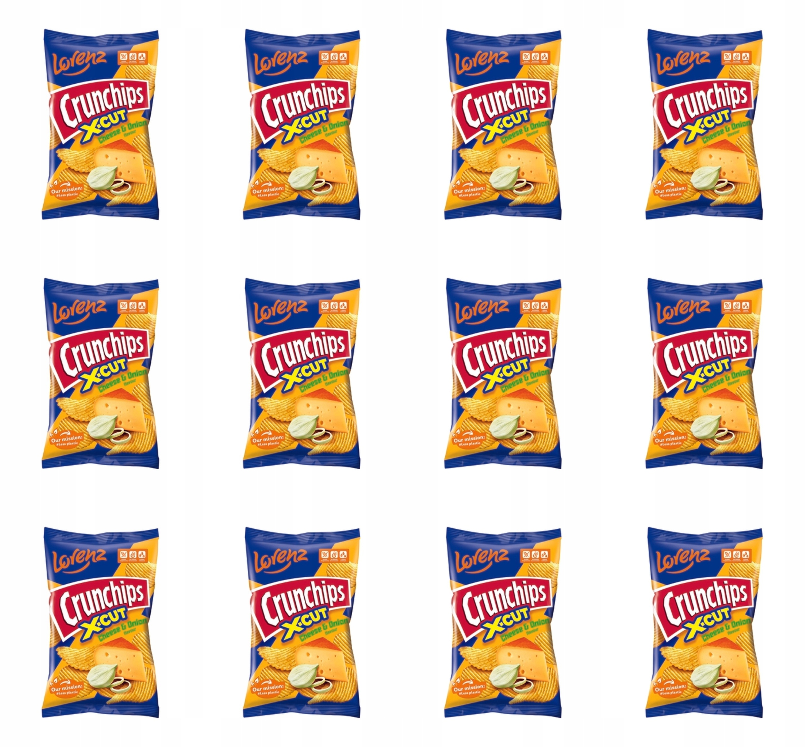 Crunchips X-Cut Sýr & Cibule 130G X12
