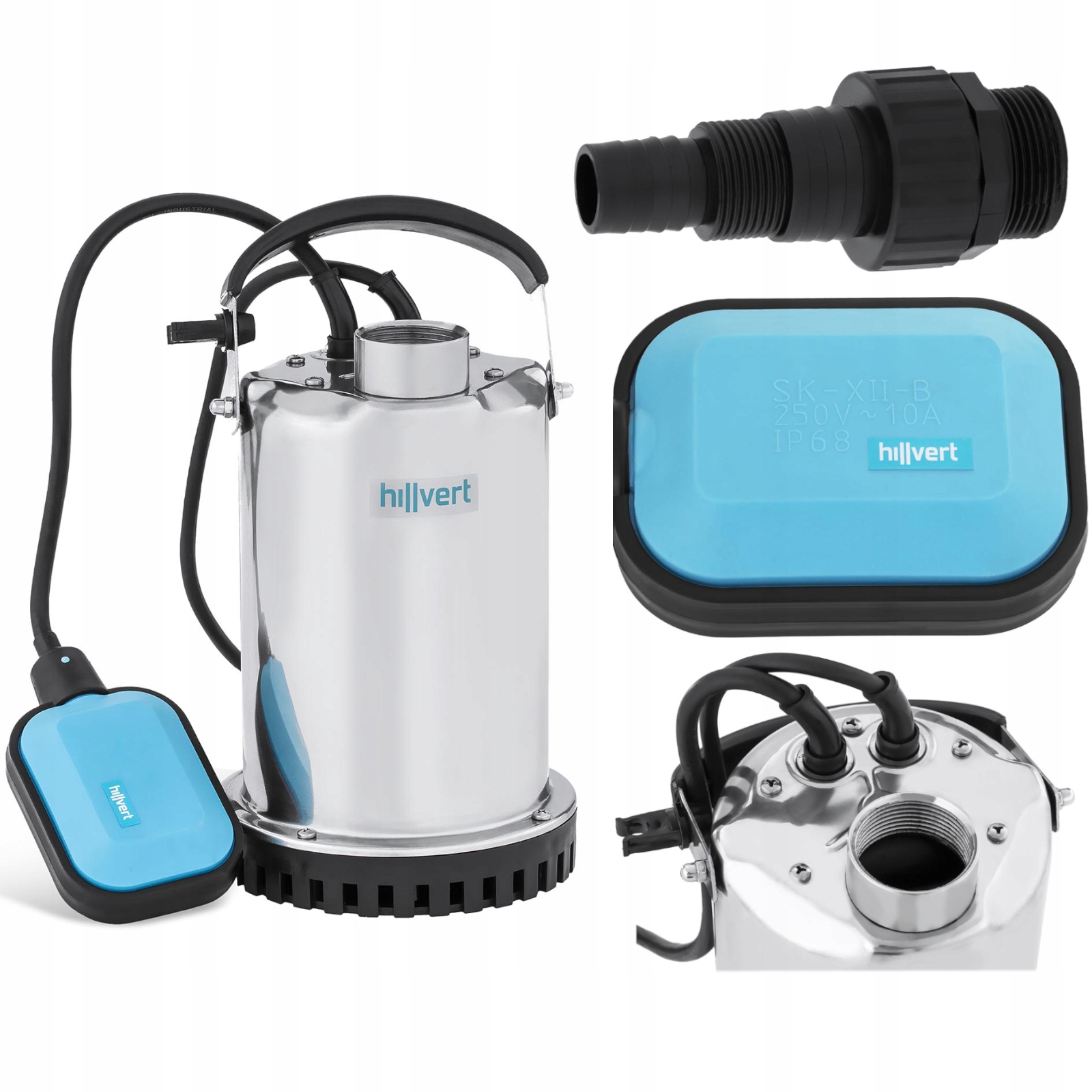 Ponorná ponorná záhradná pumpa z nehrdzavejúcej ocele 400 W 7000 l/h do 8 m