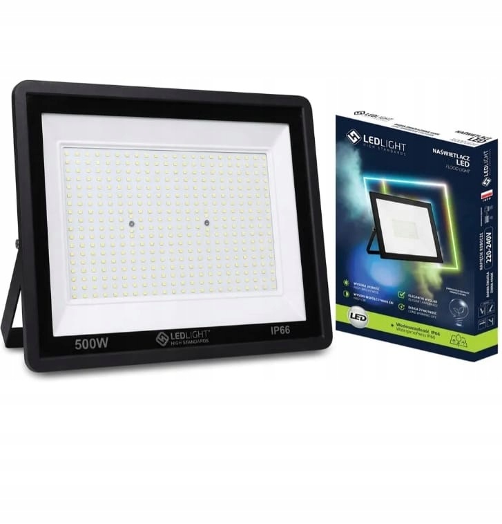 Led reflektor 500 W halogenový venkovní reflektor černý tvrzené sklo