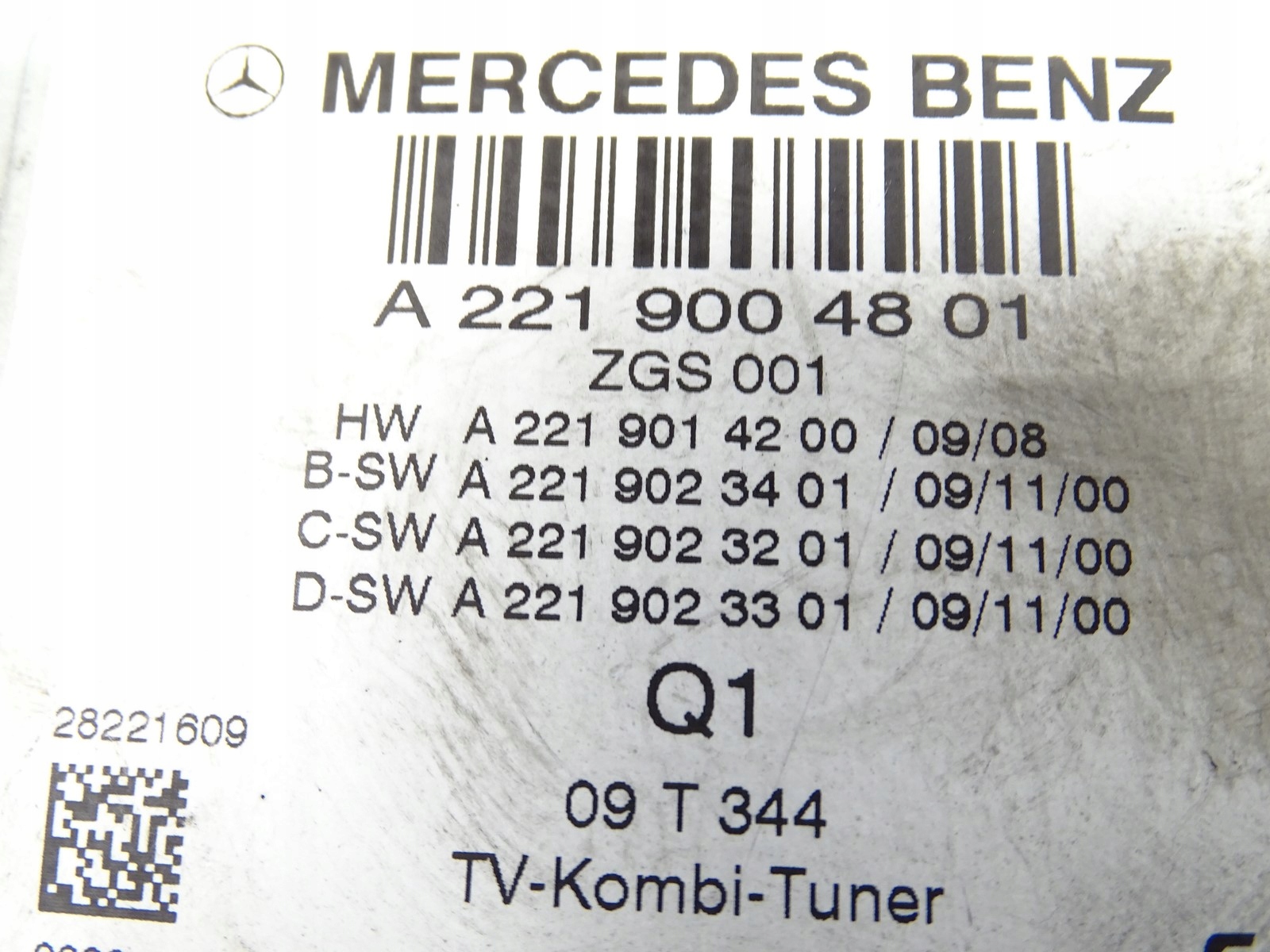 TUNER RADIO PANEL MERCEDES W221 A2219014200