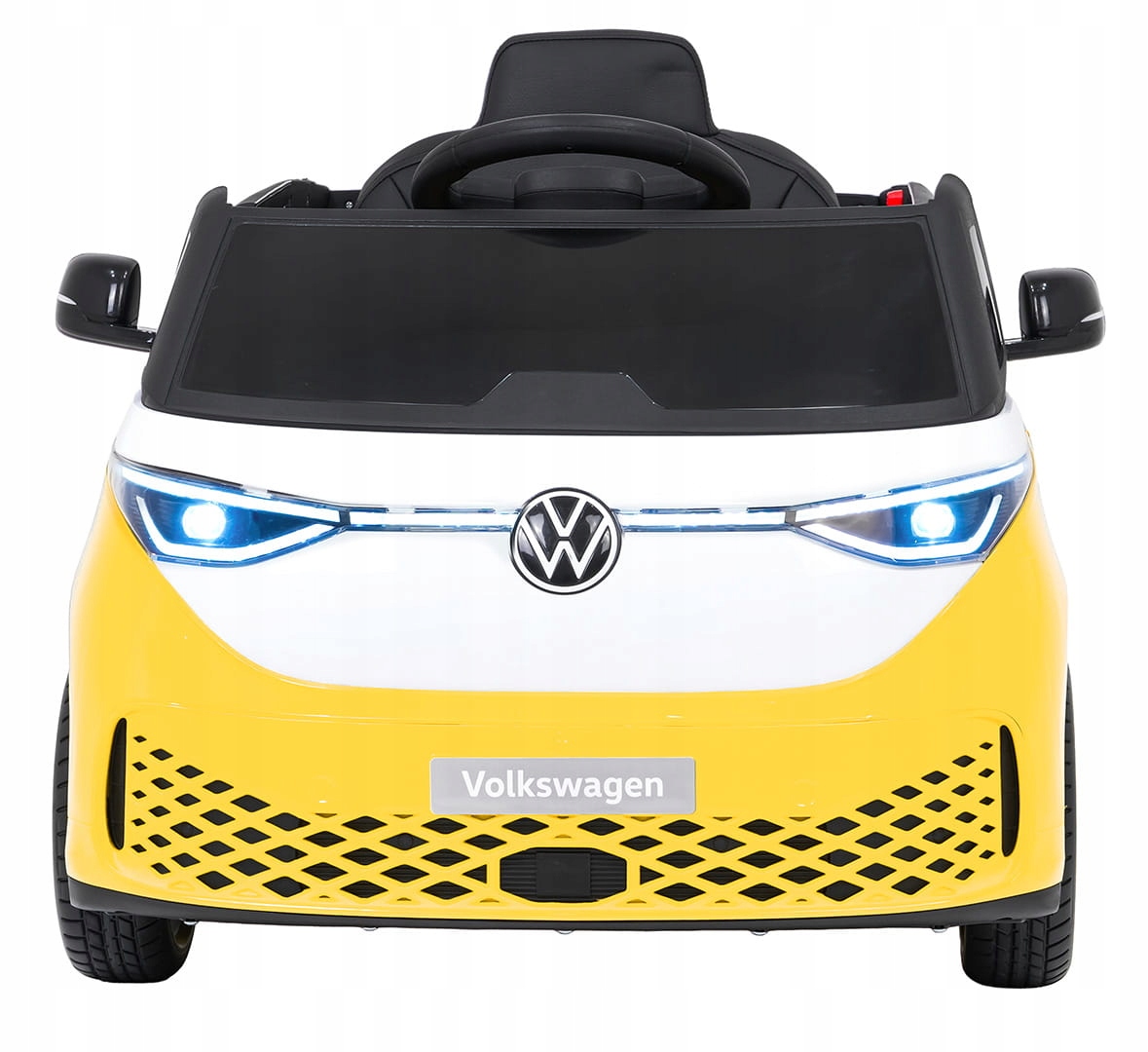 Autko elektryczne dla dzieci Volkswagen minivan ID Buzz Żółty pilot pasy