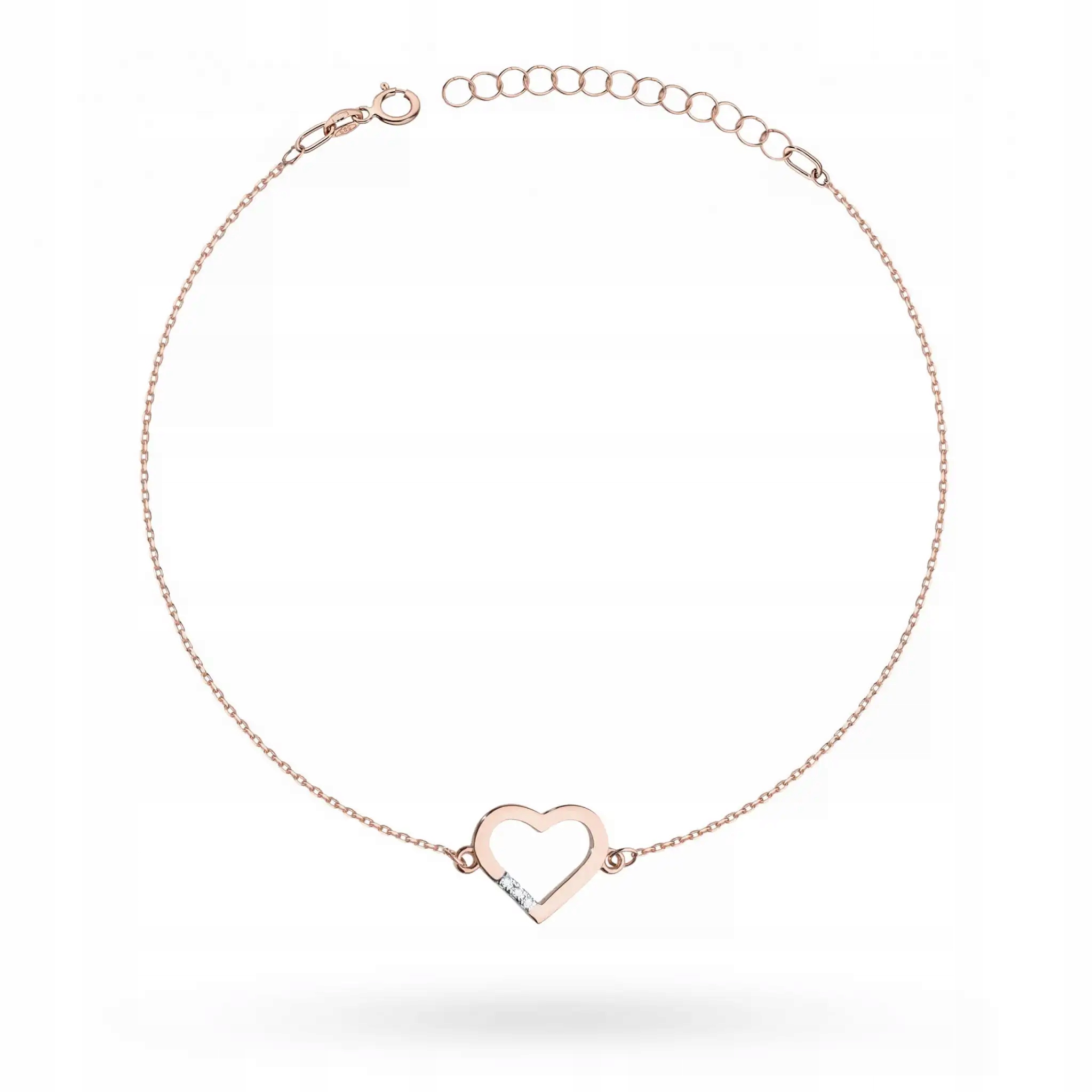 Náramek ze zlata 585 s diamanty růžové zlato je ideální jako dárek 14kt