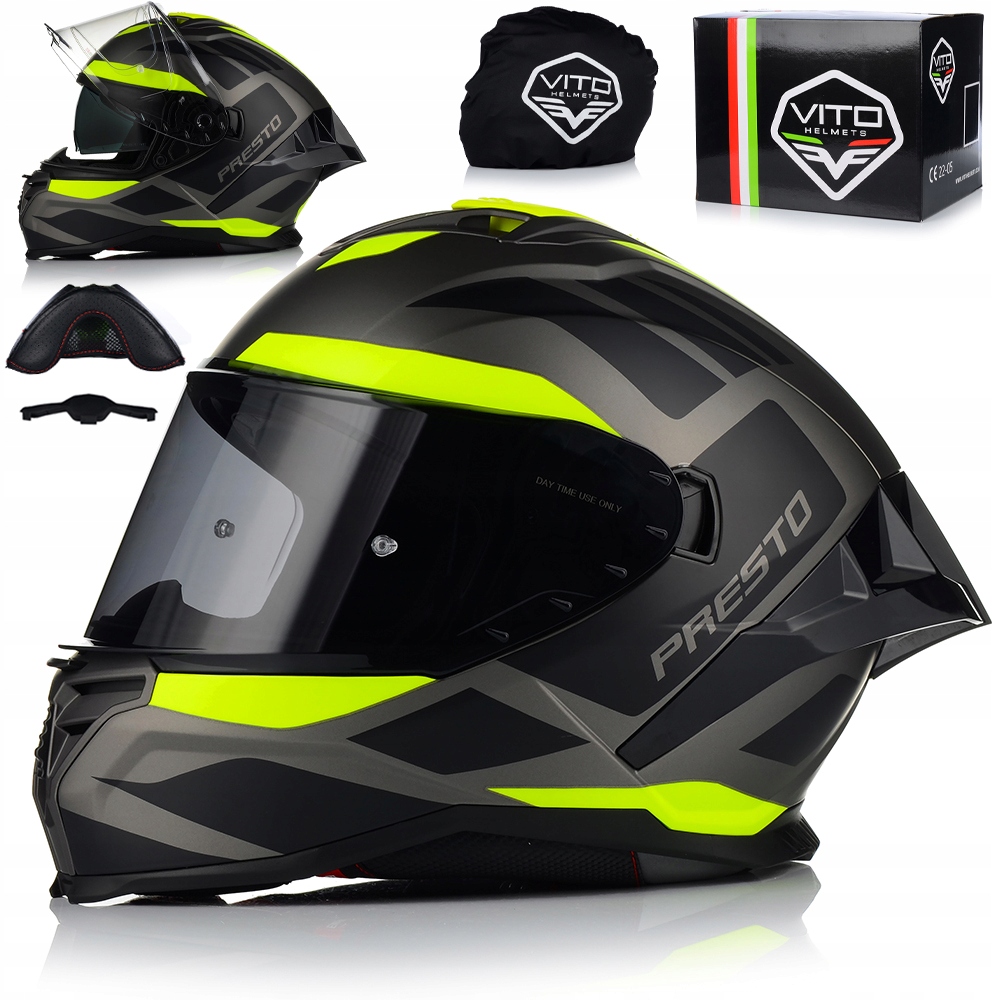 Motocyklová Prilba Vito Presto Aero Fluo Matt Systém Pinlock Clona