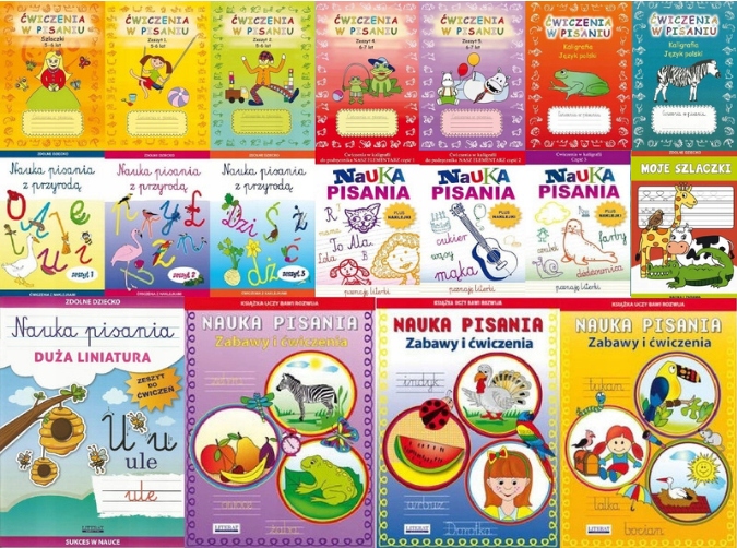 Nauka pisania - KOMPLETNY ZESTAW 18 ZESZYTÓW