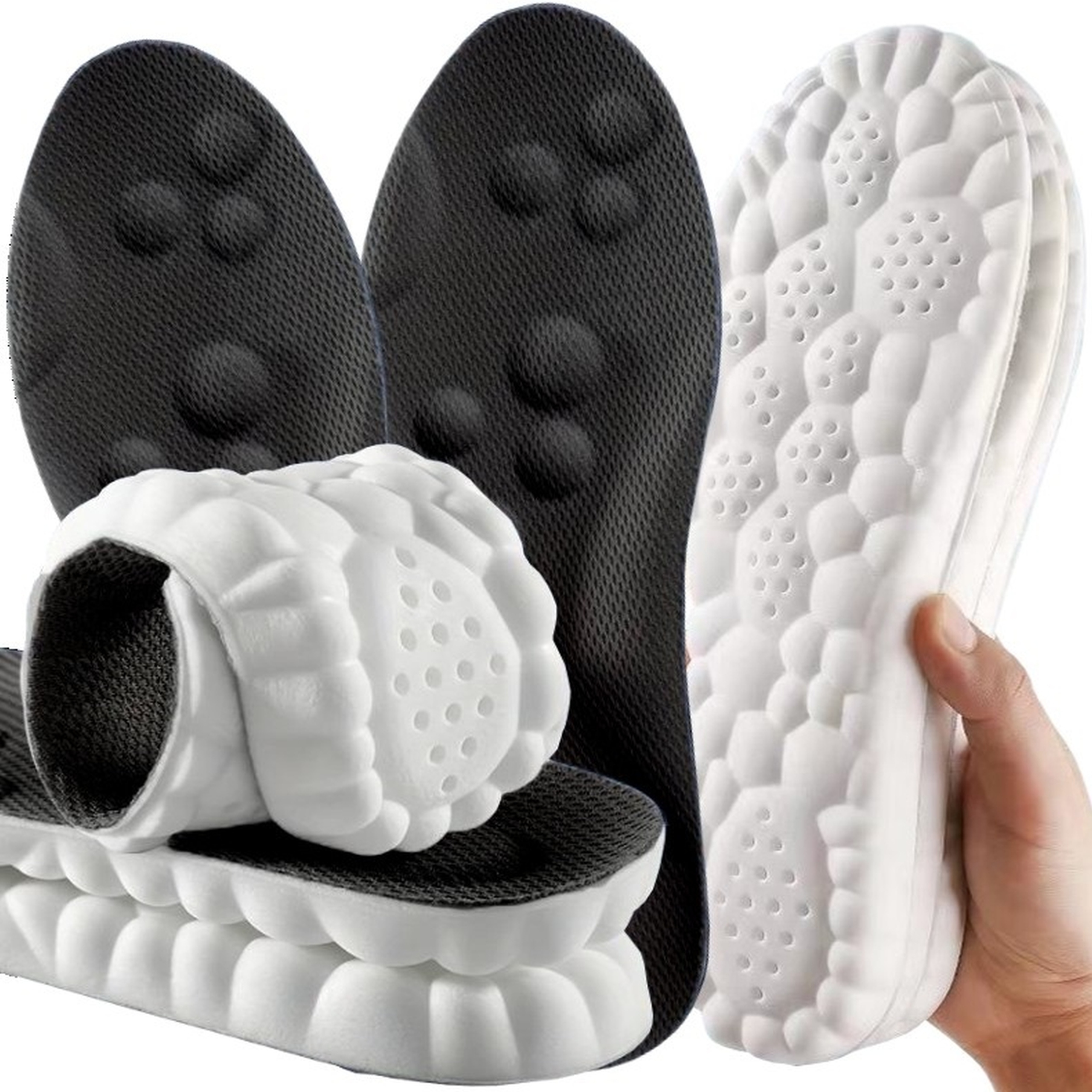 Miękkie wkładki do butów pracy przewiewne na bolące stopy pięty piankowe 4D