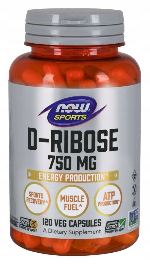 Now Foods D-Ribose – D-Riboza 750 mg (120 kapslí)