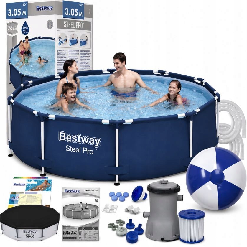 Zestaw Basen Bestway Stelażowy Sp 305x76cm 305 x 76 16W1!!! Okrągły