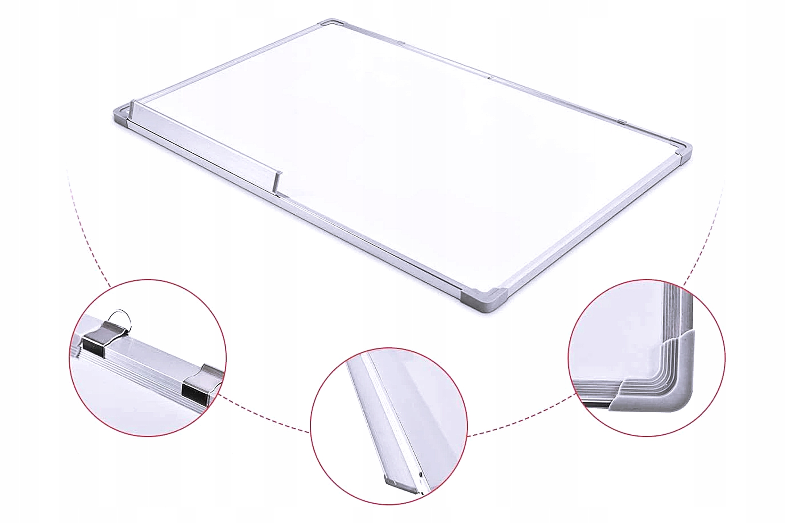 TABLICA MAGNETYCZNA SUCHOŚCIERALNA 90x60CM + akcesoria ZESTAW Długość (cm) 90 cm