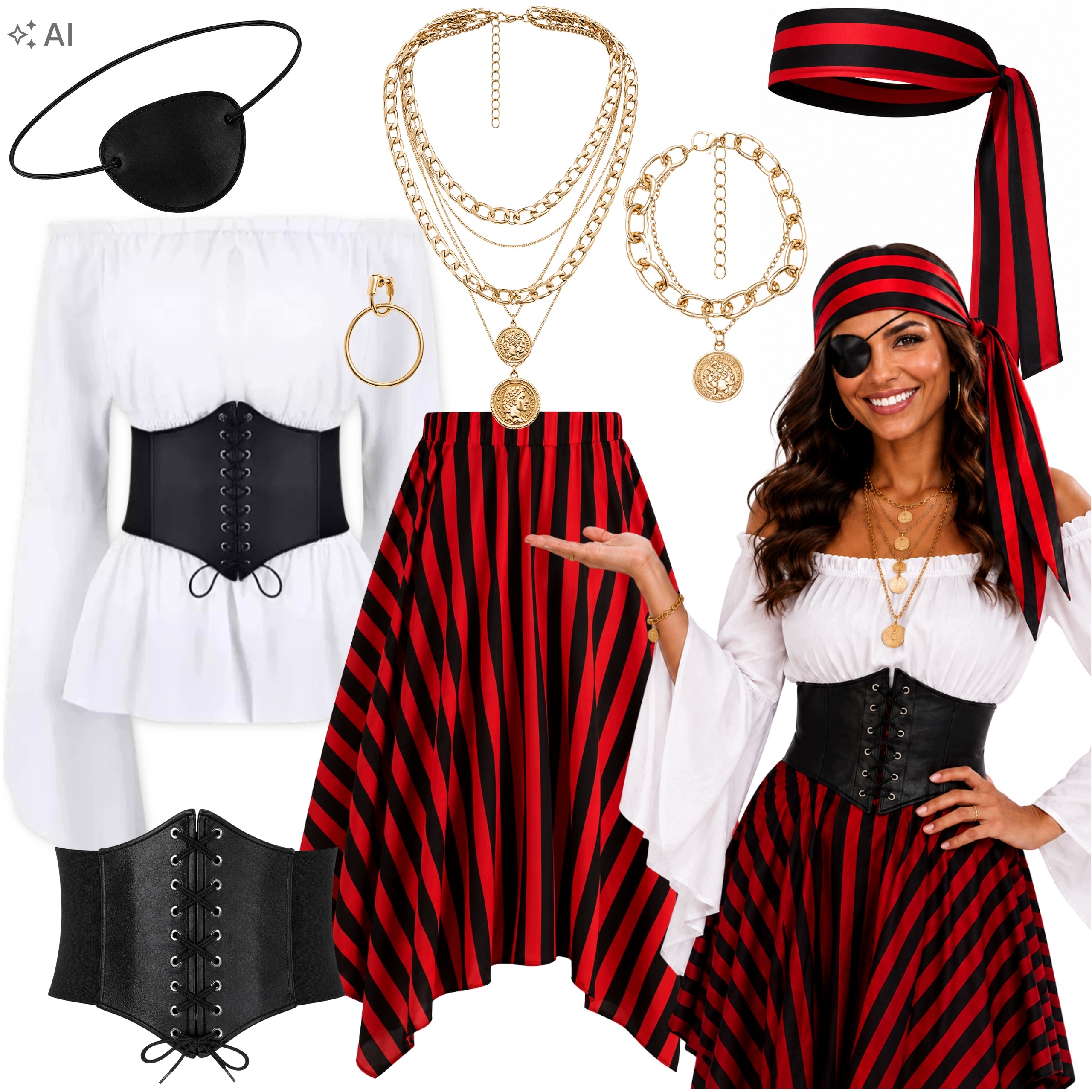 Strój Piratki Pani Piratka Damski Kostium Dla Dorosłych Na Halloween S