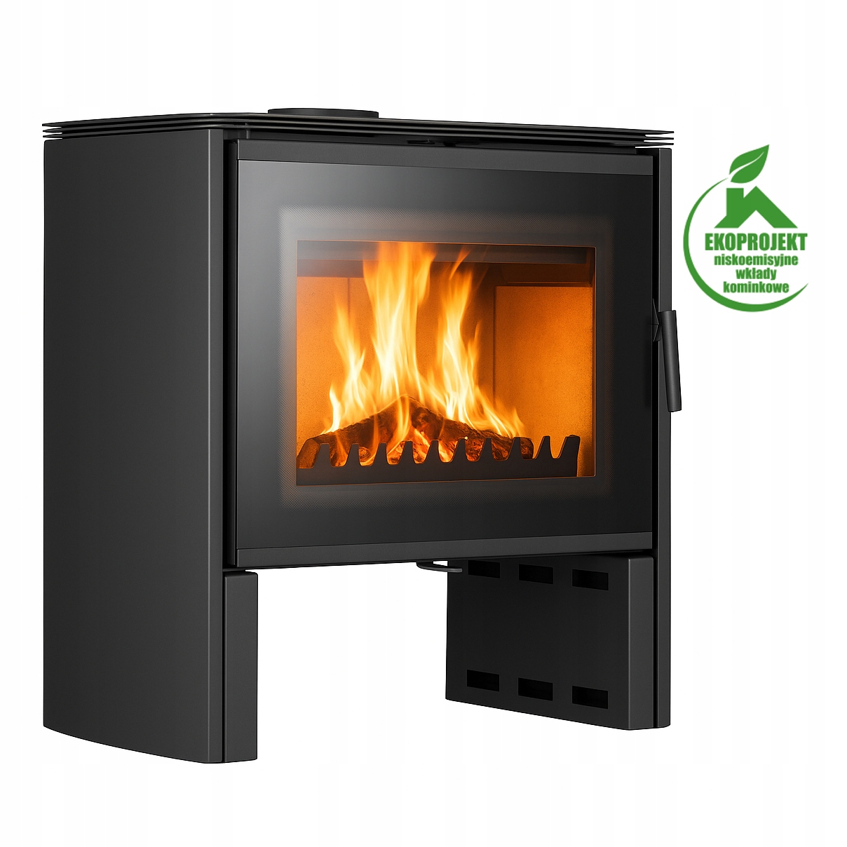 PIEC KOMINEK STALOWY KOZA NYKS Z SZYBĄ Z DEKOREM CERTYFIKAT EKO 8 kW