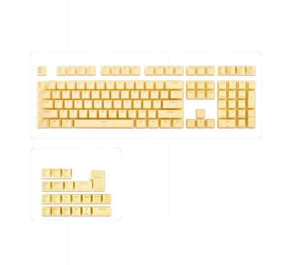 Klávesy pro mechanickou klávesnici Pbt Keycaps Pudding 129ks Žluté