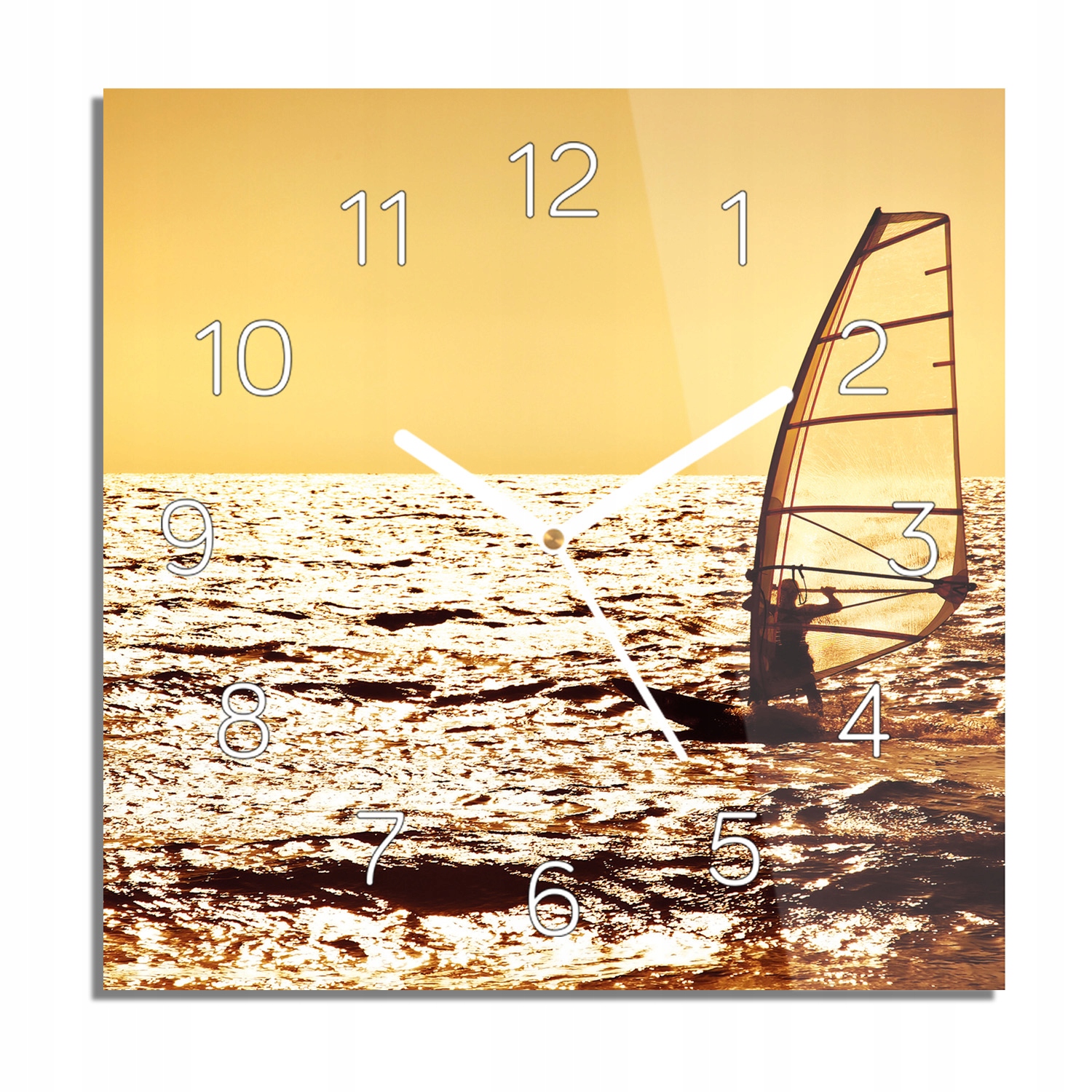 

Windsurfing sport zegar na szkle do biura 30x30