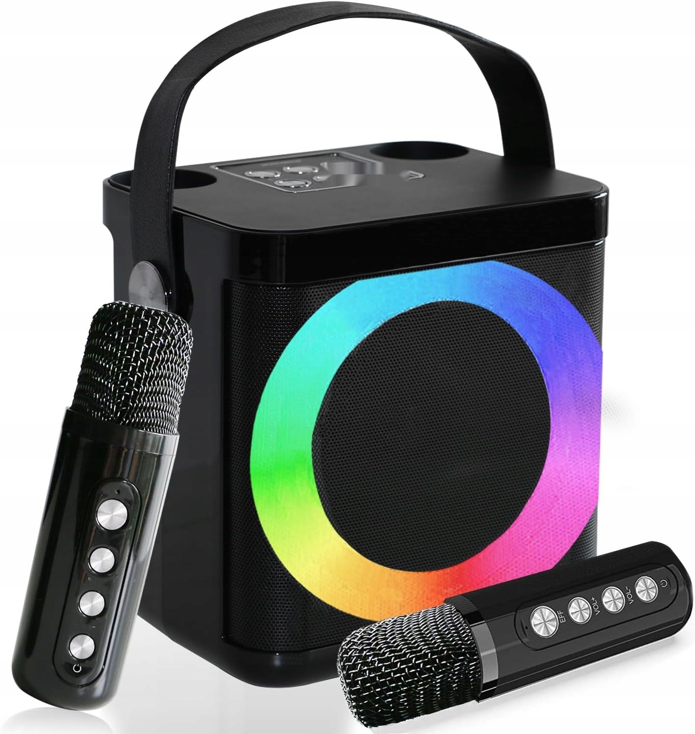 KARAOKE MASZYNA Z 2 MIKROFONAMI BLUETOOTH LED DLA DZIECI I DOROSŁYCH — miniatura 9