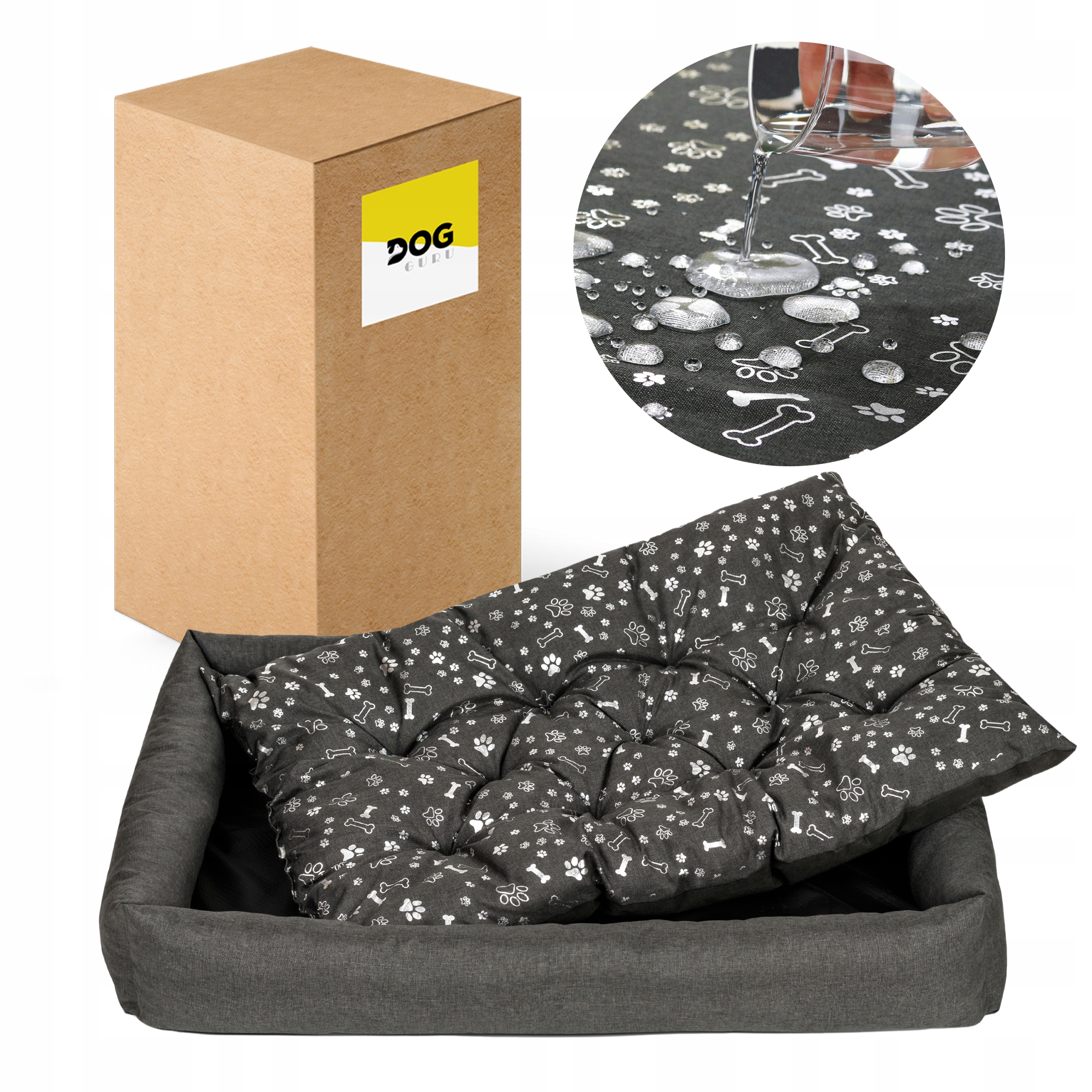 Voděodolné Pelíšek Pro Psa 110x80 CM Velké XXL S Výsuvným Polštářem