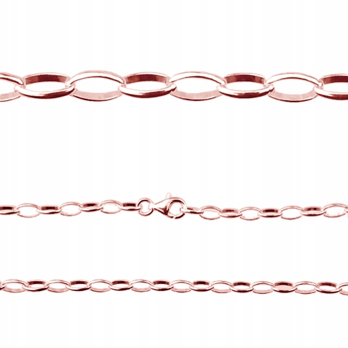 Řetěz rolo 40 CM stříbro 925 růžově pozlacený