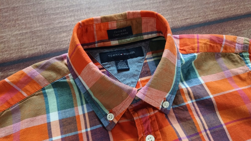 TOMMY HILFIGER KOSZULA MĘSKA Custom Fit LOGO S Wzór dominujący logo