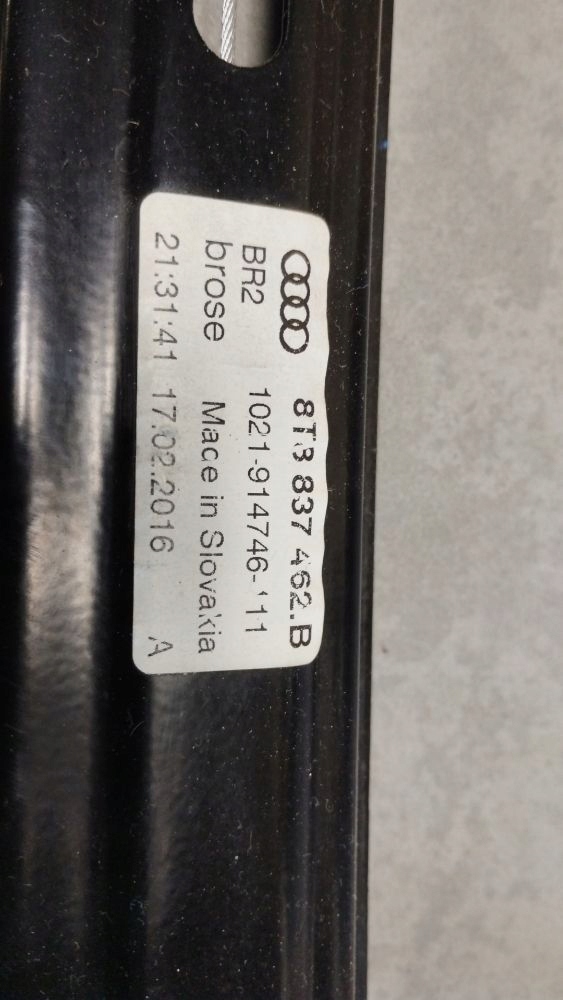 Audi A5 Sportback 8TA mechanism windows right front 8T8837462B