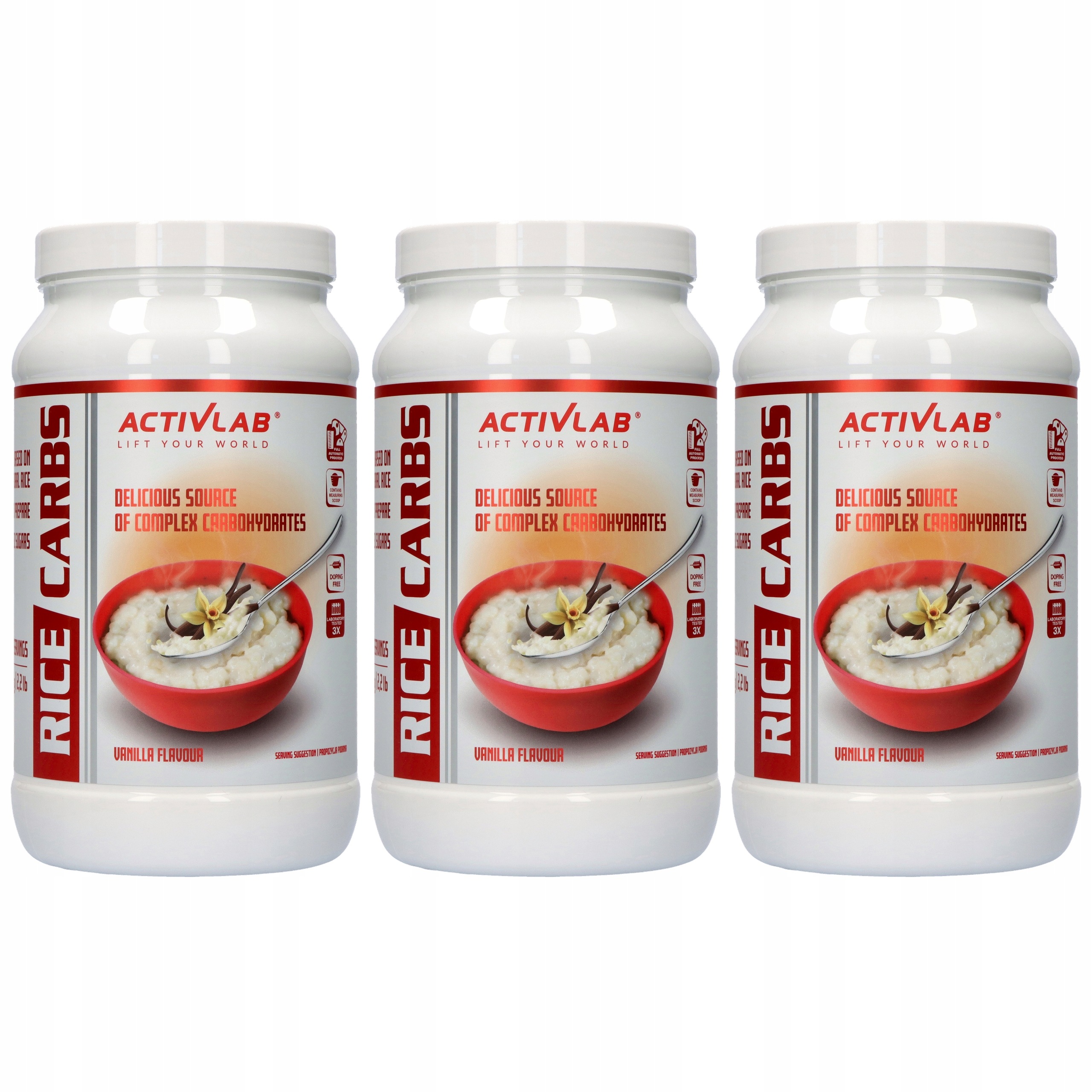 3x Activlab Rýžový kleik Rice Carbs 1000g Doplněk k glykogenu Sacharidy