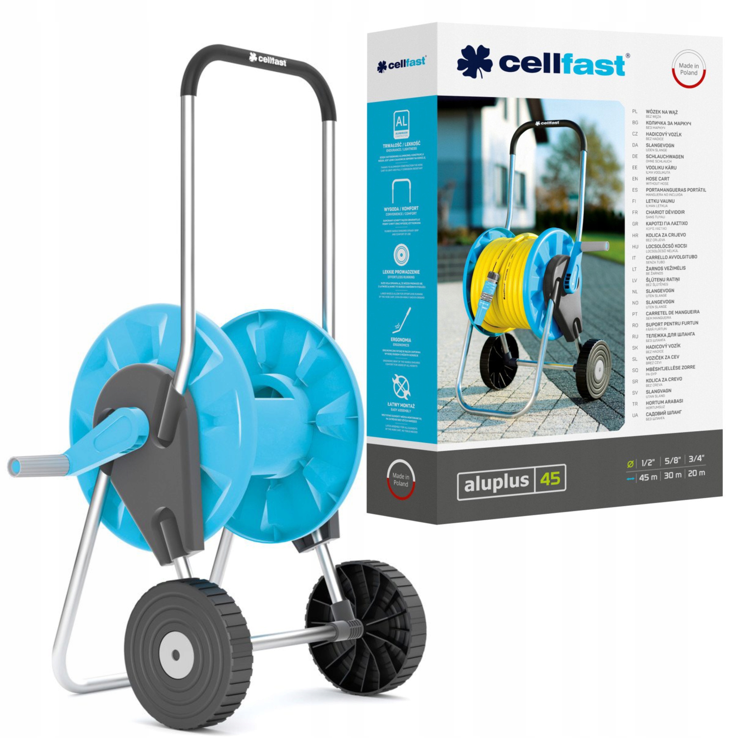 

Cellfast Wózek Zwijacz Bęben Na Wąż 1/2" 45 m