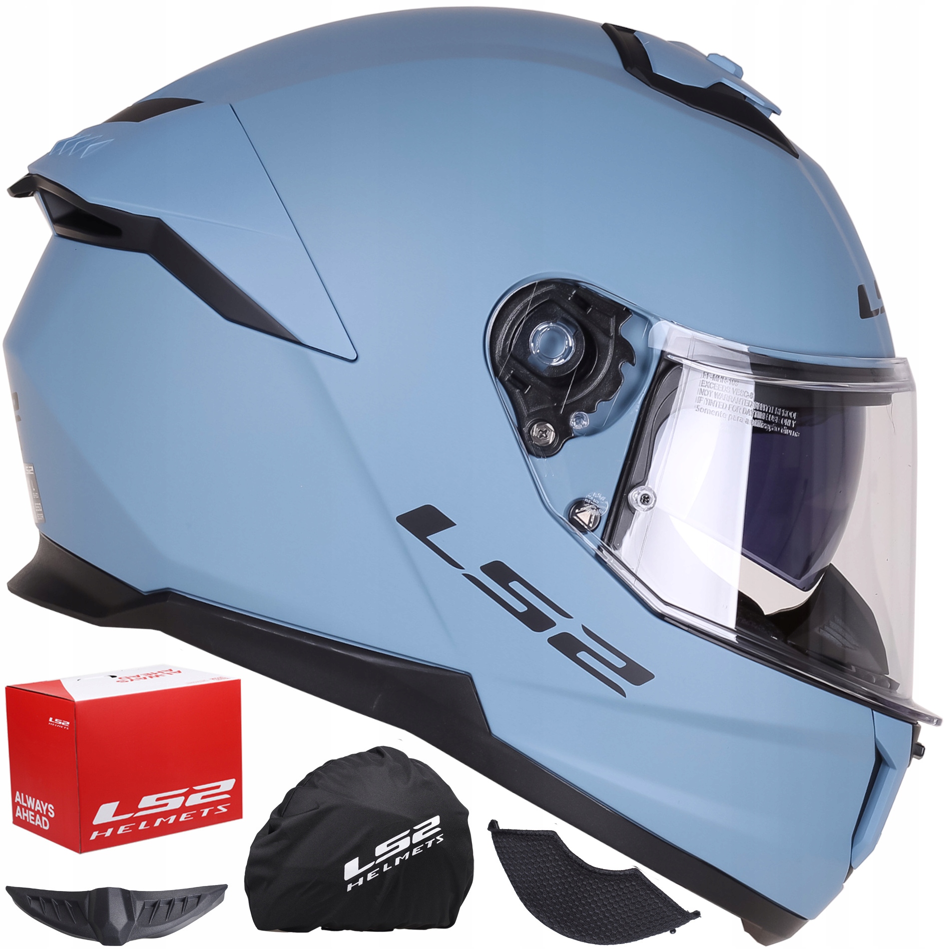 Kask Motocyklowy LS2 FF808 Stream II system Pinlock Misty Blue Ece 22.06