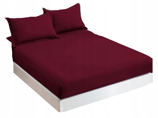 

Prześcieradło 200x220 Bawełniane Bez Gumki Bordowy