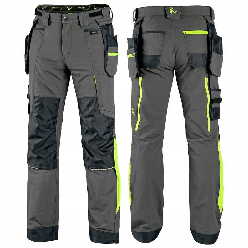 Spodnie Do Pasa Robocze Męskie Elastyczne Cxs Naos Hv Żółte Elementy 48