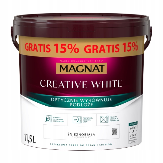Magnat Creative White Farba Do Ścian I Sufitów Biała 11.5L