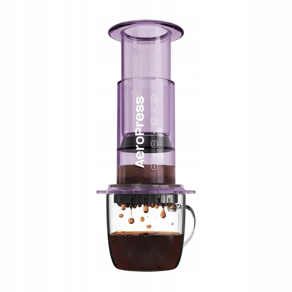 Aeropress Clear Purple Zaparzacz Do Kawy Fioletowy Z 50 Filtrami