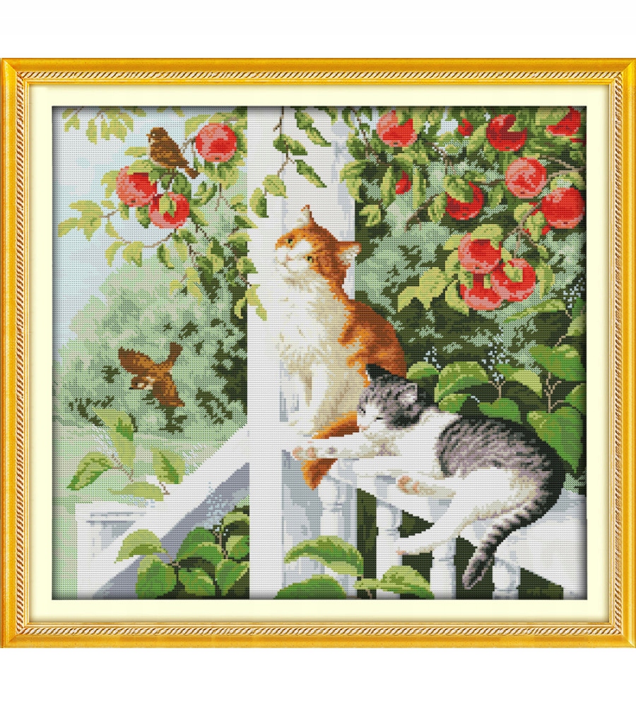 Kanva s potiskem vyšívací sada (kanva,mulina)