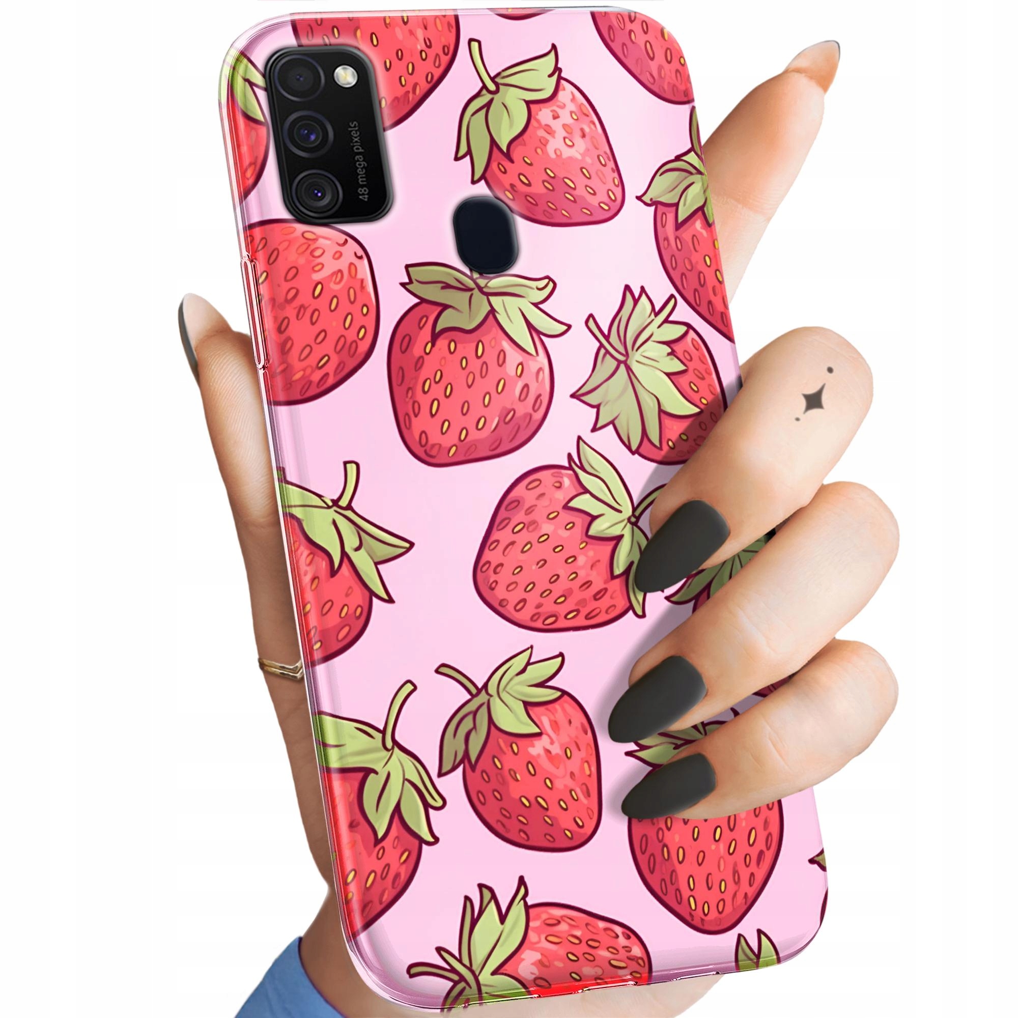 Etui Do Samsung Galaxy M21 Truskawki Poziomki Owoce Obudowa Pokrowiec