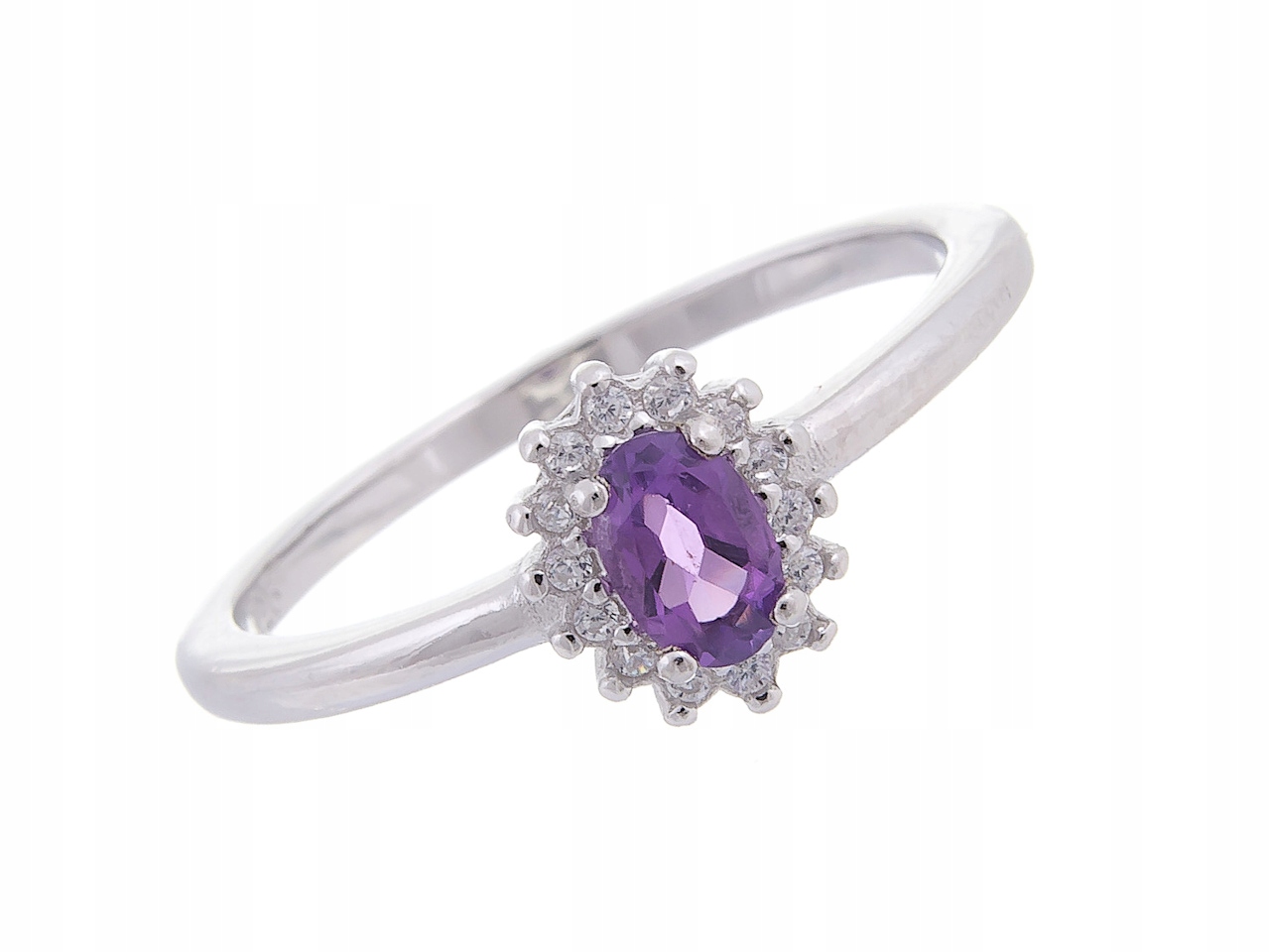 Stříbrný Prstýnek VEL.26 Ametyst Přírodní Dárek