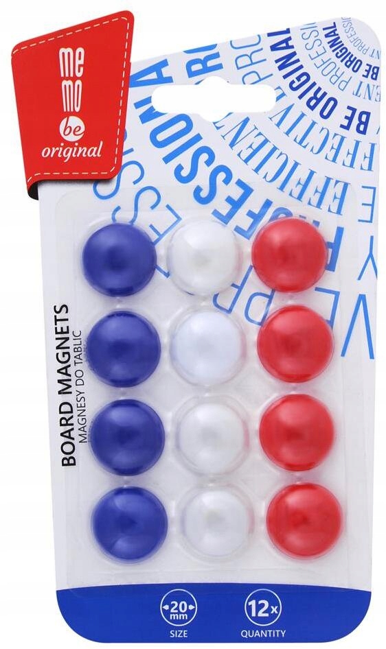Magnesy do tablic gablot kolorowe 12 sztuk 20mm