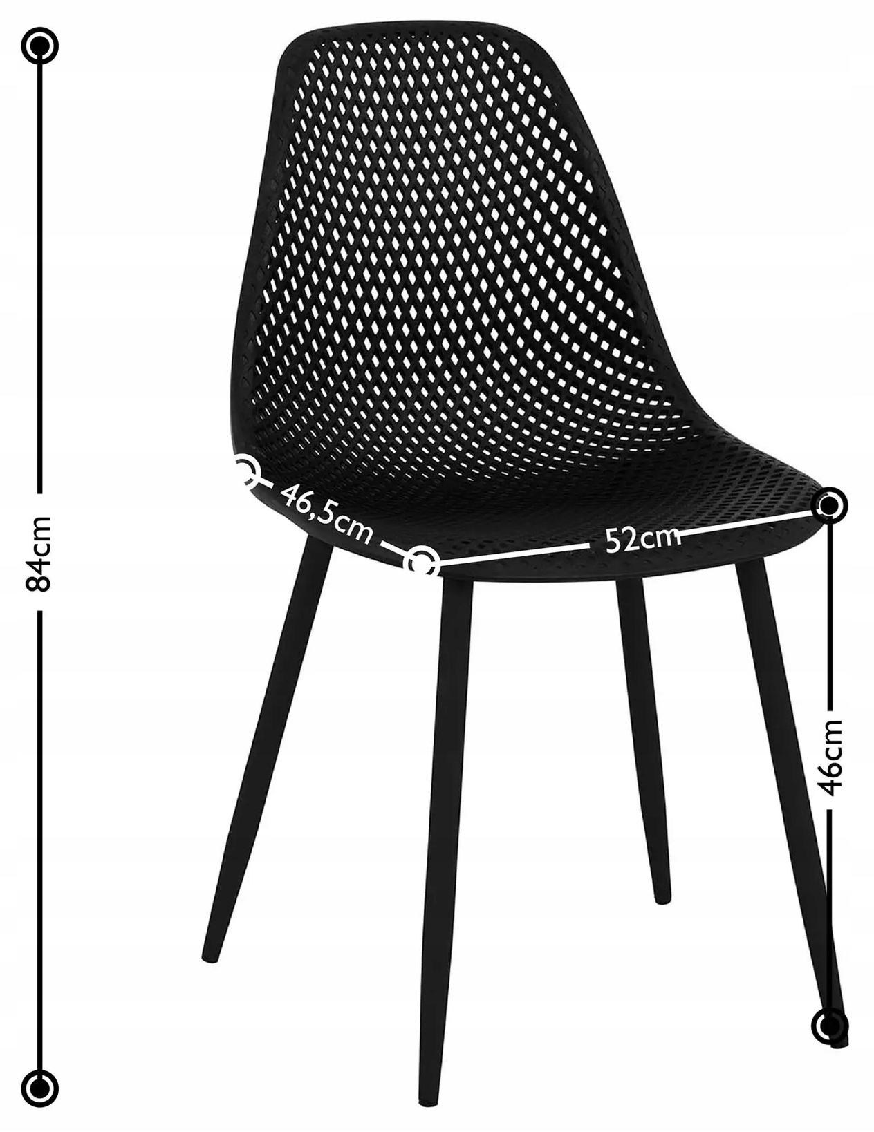 Zestaw krzeseł metalowych 4 czarne 150kg Fromm Starck STAR_SEAT_13 10260139