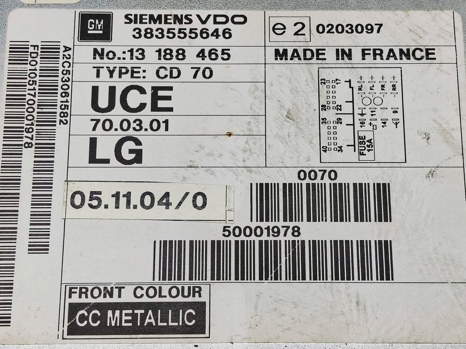 Radio CD Opel Astra H 1.9 CDTI 13188465