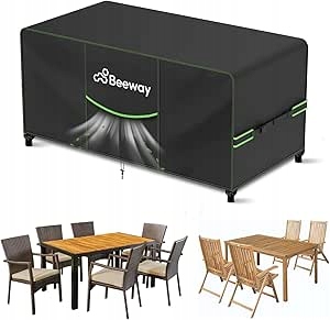 Pokrowiec Na Meble Ogrodowe 150x90x73cm Wodoodporny Oxford 420D Czarny