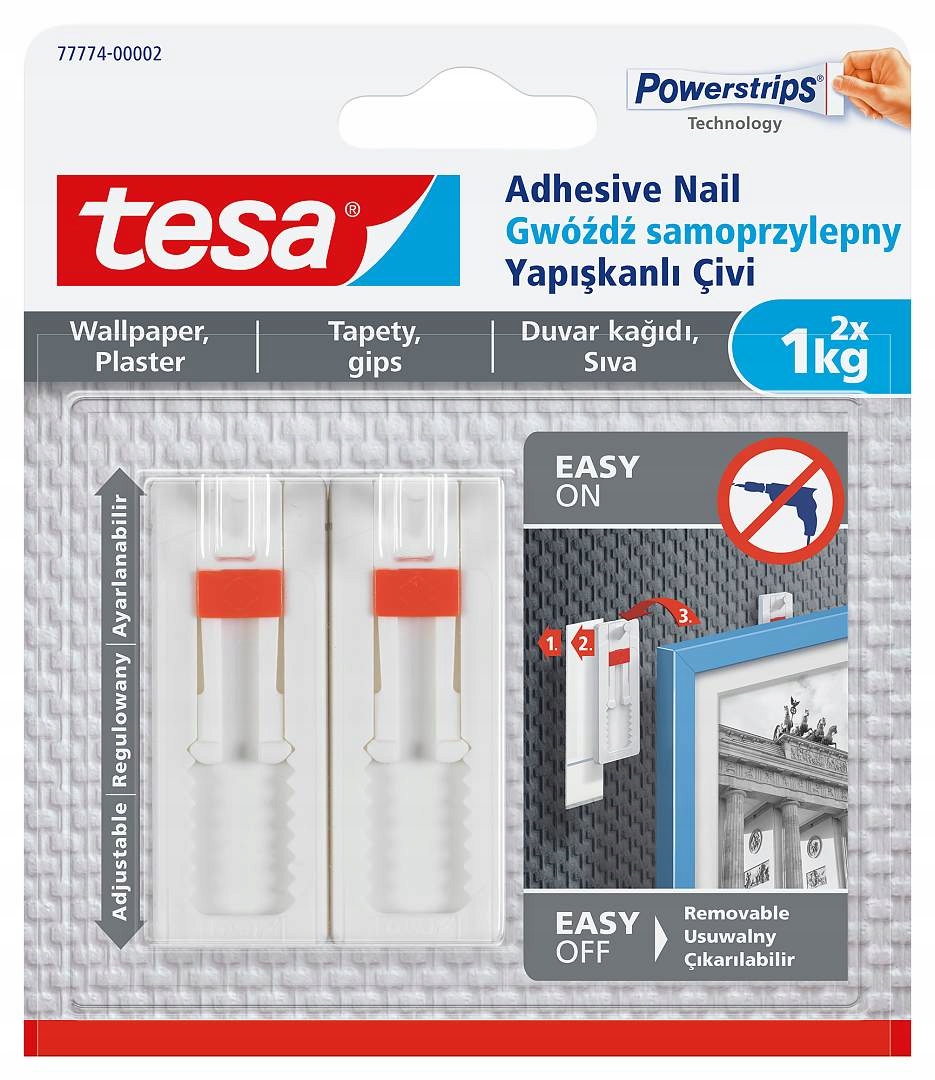 

Gwóźdź samoprzylepny regulowany Tesa 1kg/2szt.