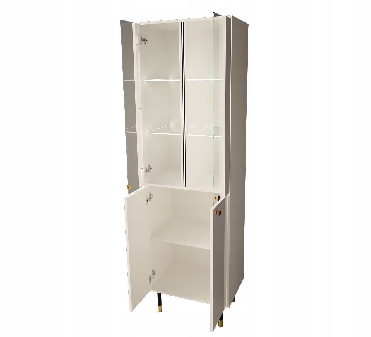 WITRYNA CRISTAL 5 200cm BIAŁY MAT POŁYSK+LED Kolekcja CRISTAL