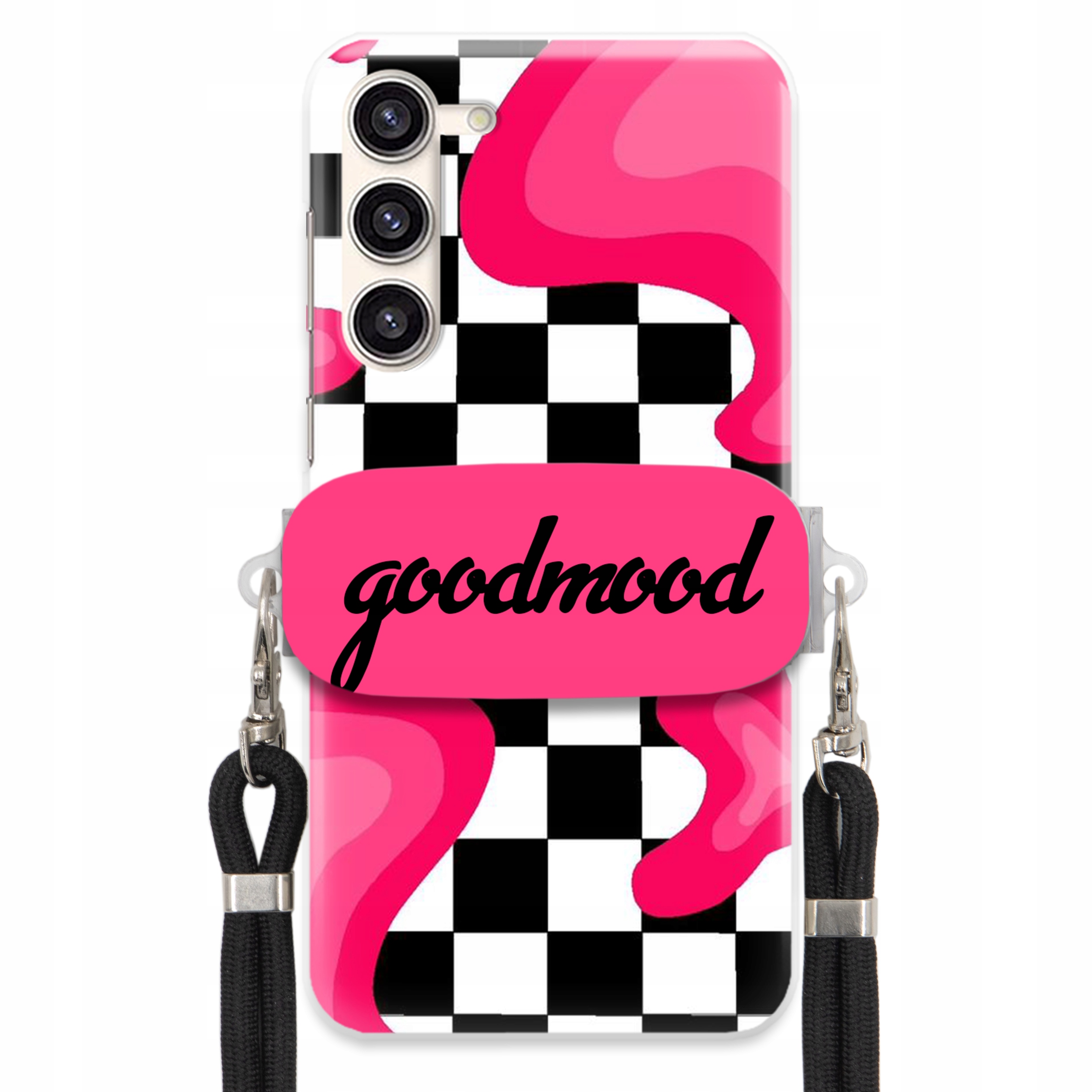 Pouzdro Pro Samsung S23 Sada Case Držák Na Vodítko Černá For Teen Modne Splash